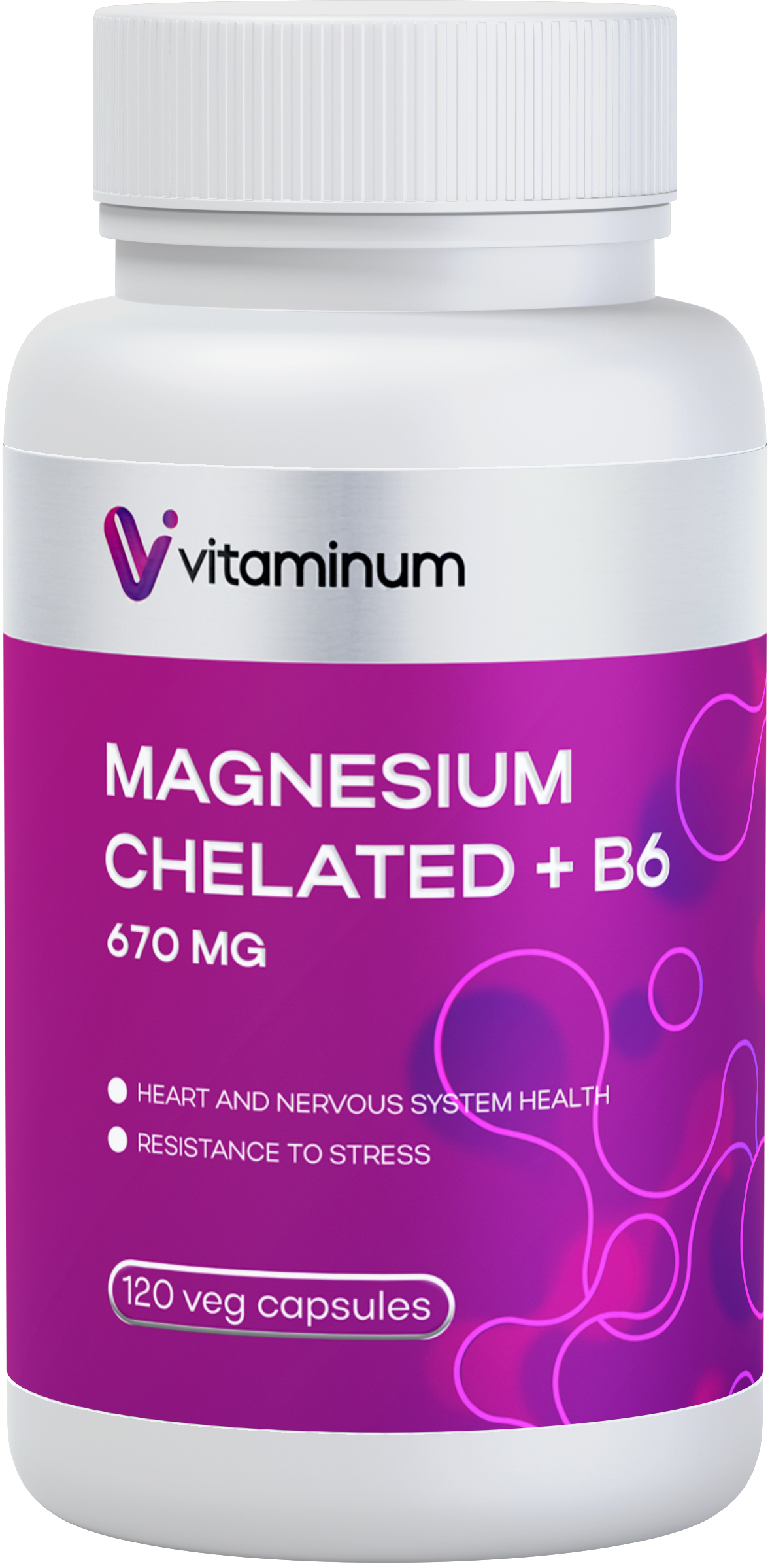  Vitaminum МАГНИЙ ХЕЛАТ + витамин В6 (670 MG) 120 капсул 800 мг  в Кириши